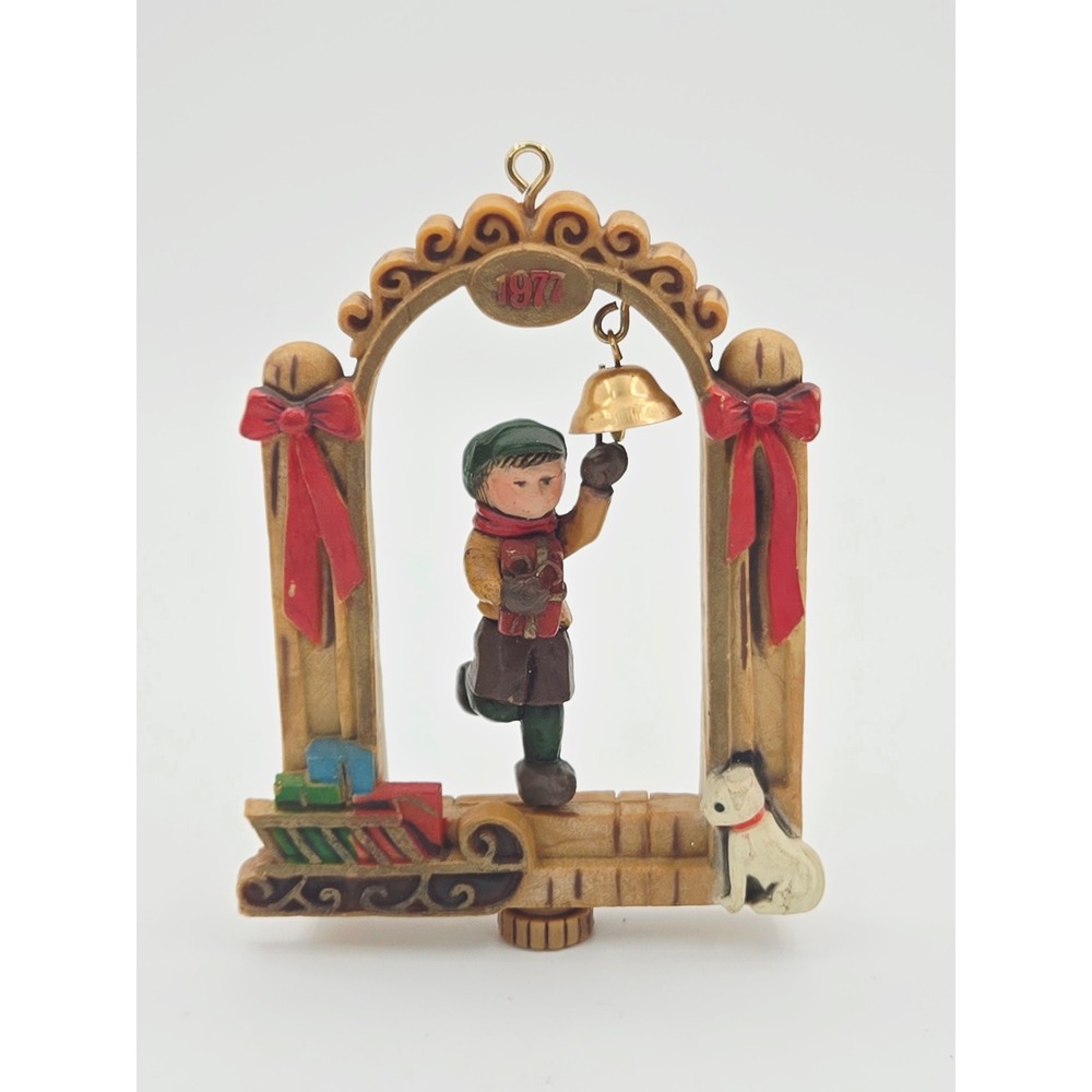 Hallmark Boy with Bell Twirl About Tree Trimmer Vintage 1977 Christmas Ornament